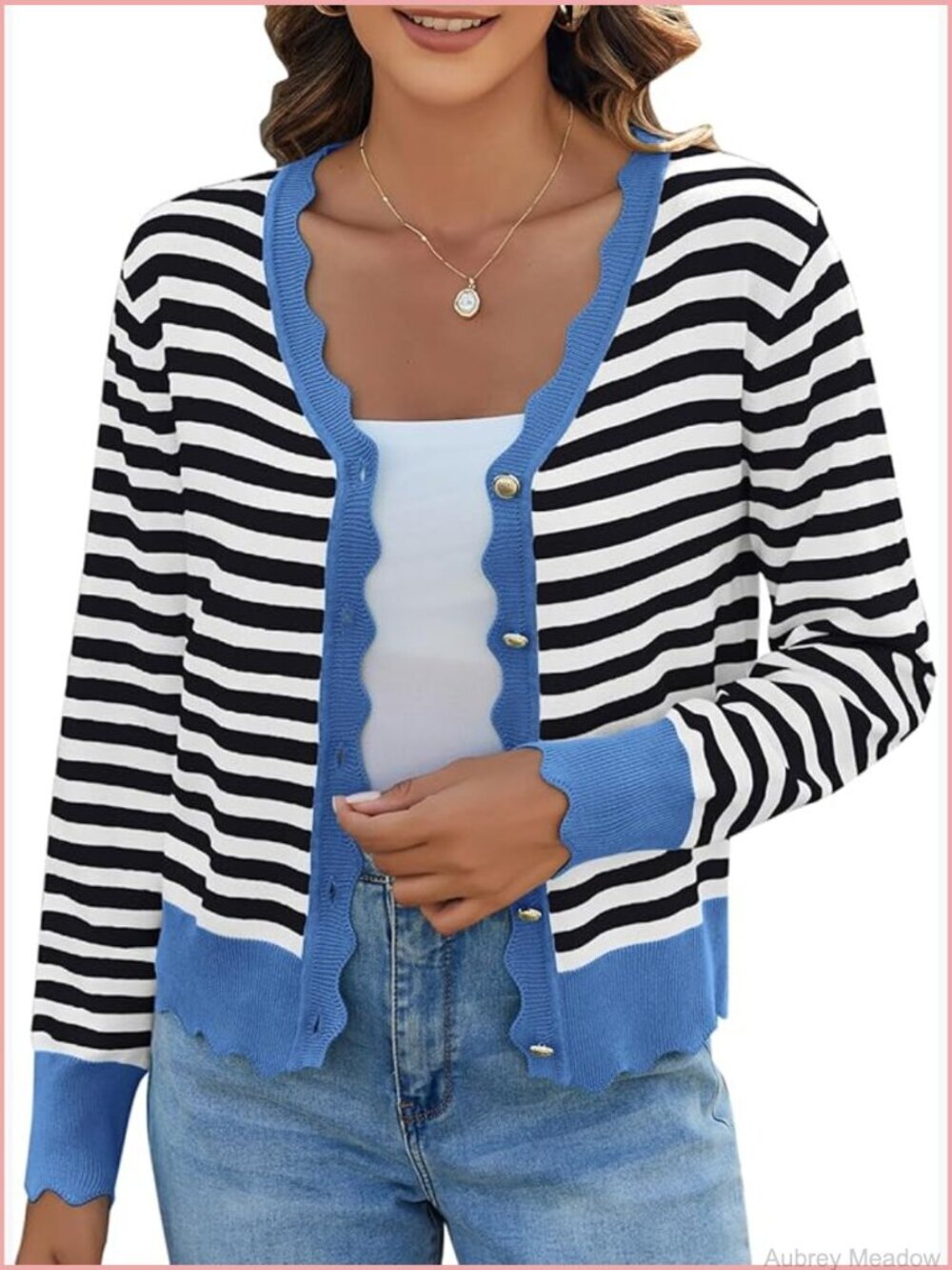 Lightweight V-Neck Button Cardigan Open Front Long Sleeve Knit Sweater